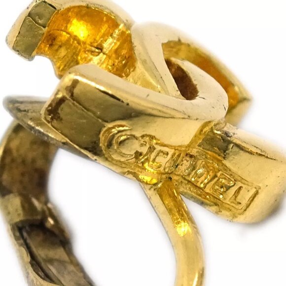 Chanel CC Earrings Clip-On Gold 233 163442 - Picture 2 of 4